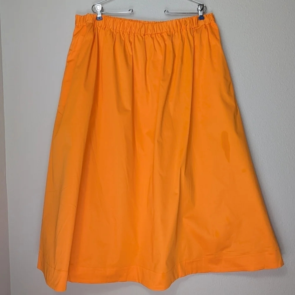 For Love & Lemons Vibrant Orange Women's 2x Midi Skirt Clementine Dazzle 2